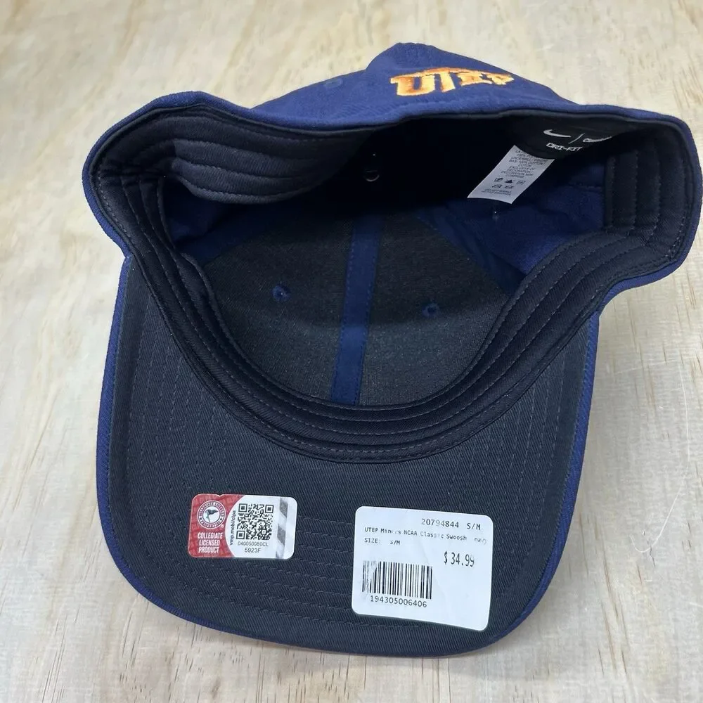 NEW S/M UTEP Miners Nike Classic99 Flex Fit Fitted Cap Hat Blue